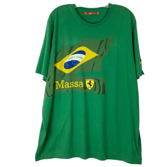 NWOT PUMA FERRARI Tshirt XXL Felipe Massa Racing Team Brazil